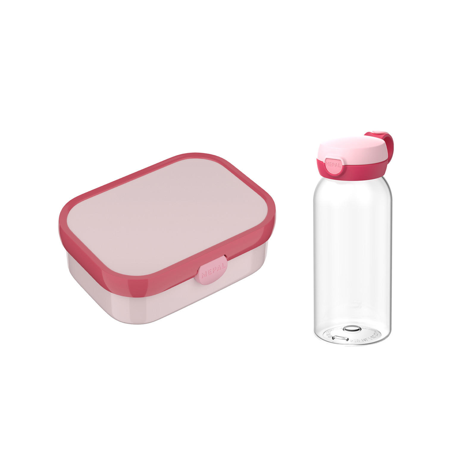 LUNCHSET (FLASCHE MIT KLAPPDECKEL) Campus Cool Pink 600 ml + 750 ml 2er Set - Rosa, Kunststoff (10.8/21.8/21.8cm) - Mepal