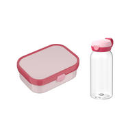 LUNCHSET (FLASCHE MIT KLAPPDECKEL) Campus Cool Pink 600 ml + 750 ml 2er Set - Rosa, Kunststoff (10.8/21.8/21.8cm) - Mepal
