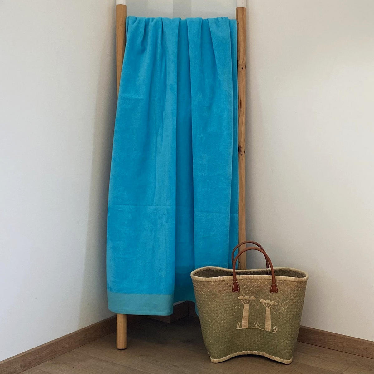 BADETUCH Velours uni Shady Türkis 140x180 370g/m² - Blau, Textil (140/180cm) - LE COMPTOIR DE LA PLAGE