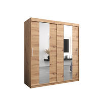 SCHWEBETÜRENSCHRANK 200/180/62 2-türig - Silberfarben/Eiche Artisan, Holz/Kunststoff (180/200/62cm) - MÖBEL KRYSPOL