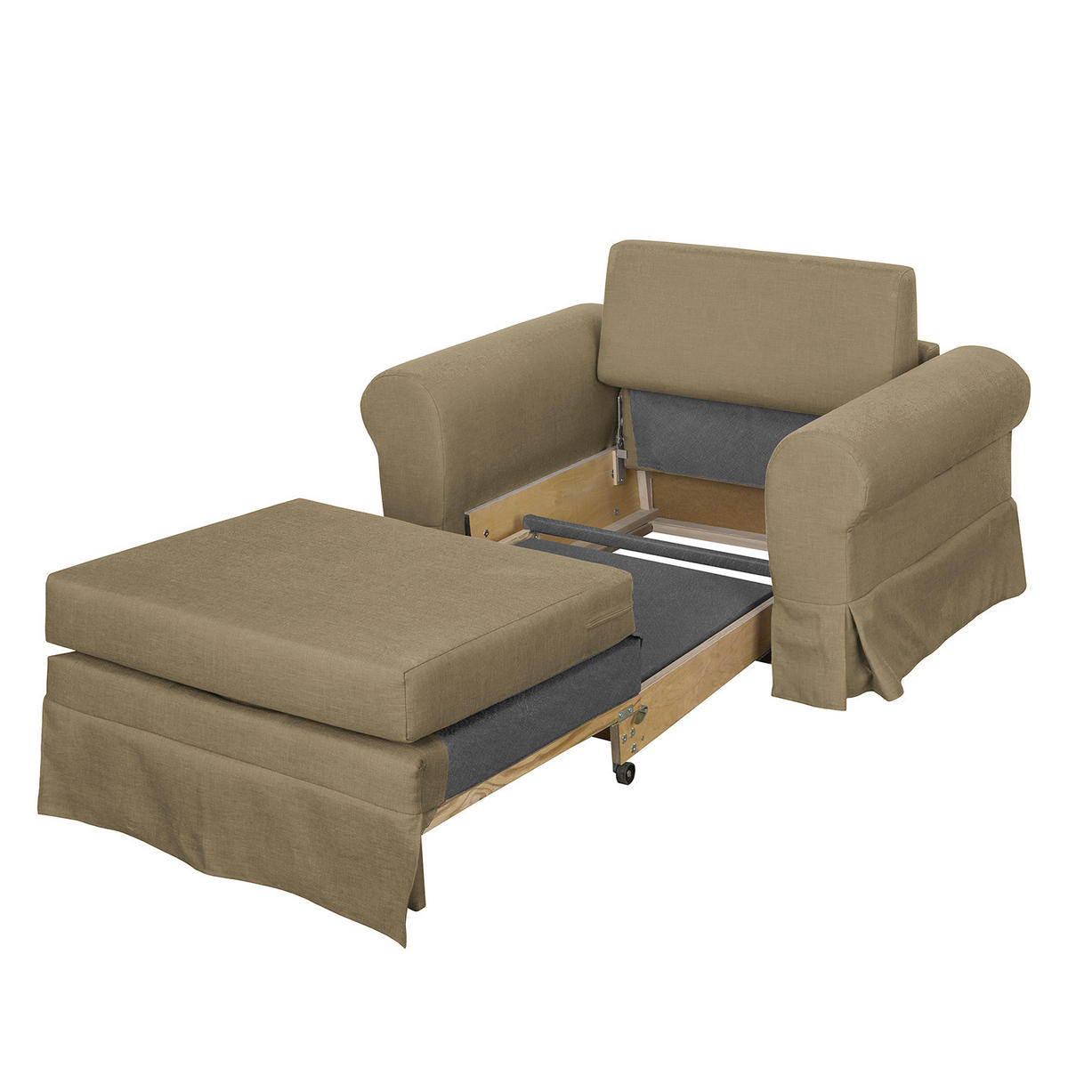 SCHLAFSESSEL mit Husse - Braun, Textil (125/90/90cm) - home24