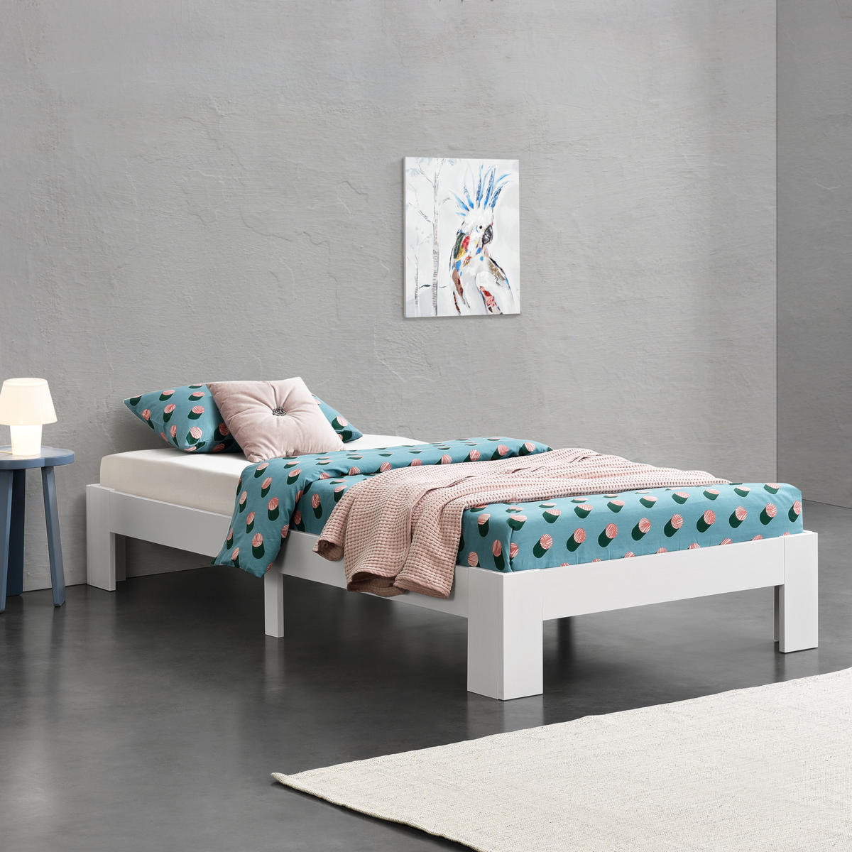 HOLZBETT Raisio - Weiß, Holz (120/200cm) - [en.casa]