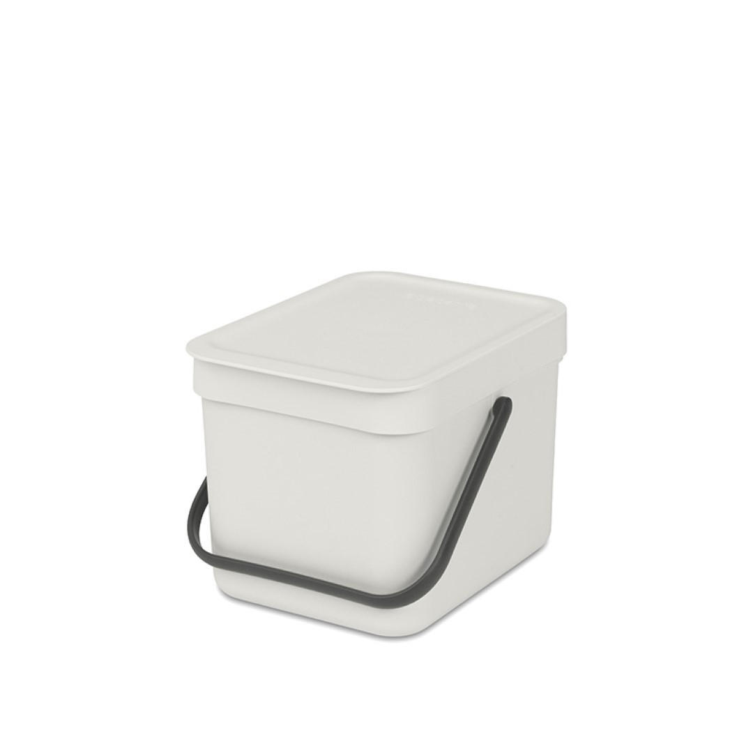 MÜLLEIMER Mit Stay Open Deckel 6 Liter 18 x 20 x 24,5 cm Kunststoff Hellgrau - Grau, Kunststoff (20/18.1/24.5cm) - PROREGAL
