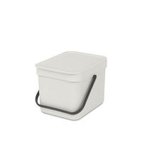 MÜLLEIMER Mit Stay Open Deckel 6 Liter 18 x 20 x 24,5 cm Kunststoff Hellgrau - Grau, Kunststoff (20/18.1/24.5cm) - PROREGAL