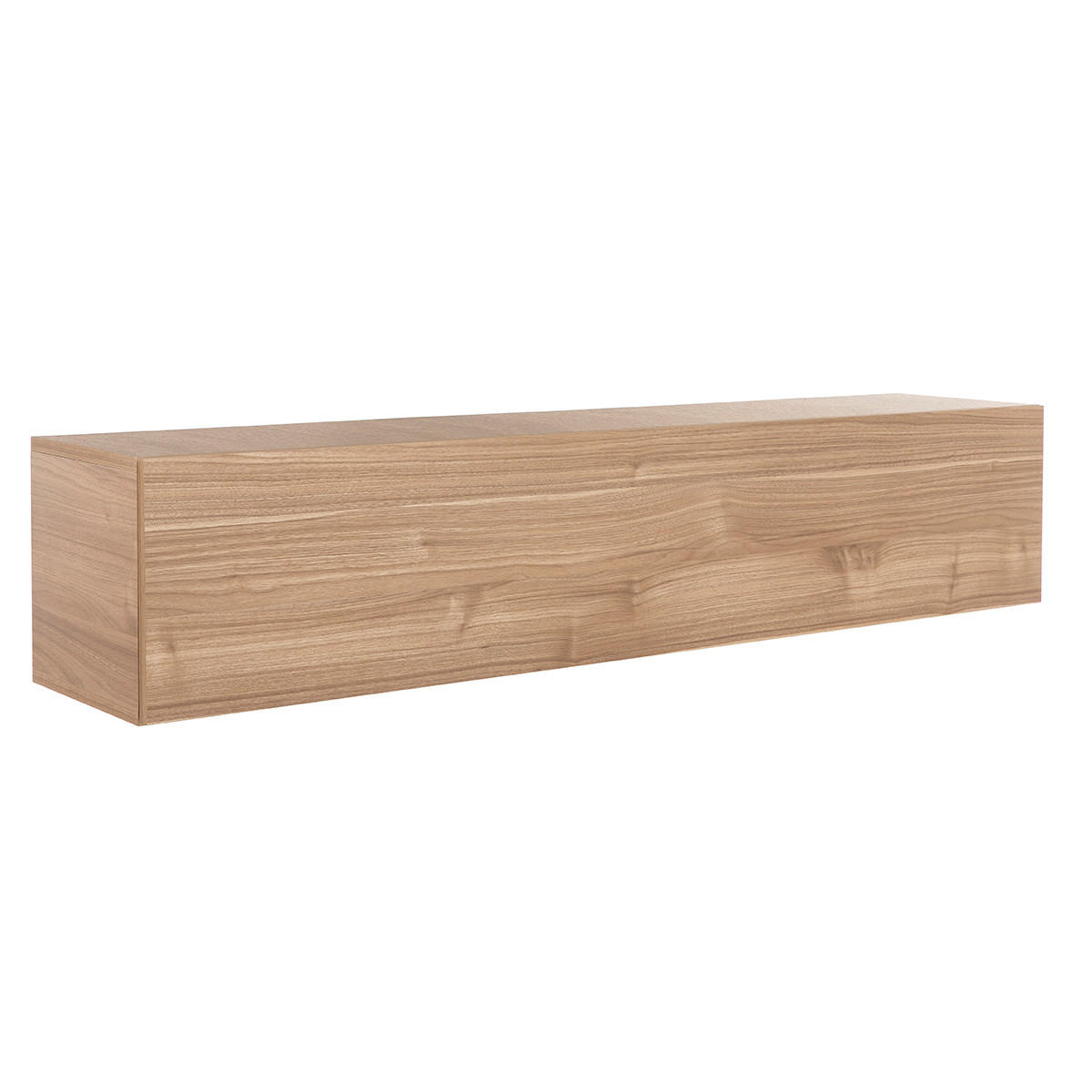 TV-WANDELEMENT Horizontal Helles Nussbaumholz ETERNEL - Grün, Holz (29.5/28/137.5cm) - Miliboo