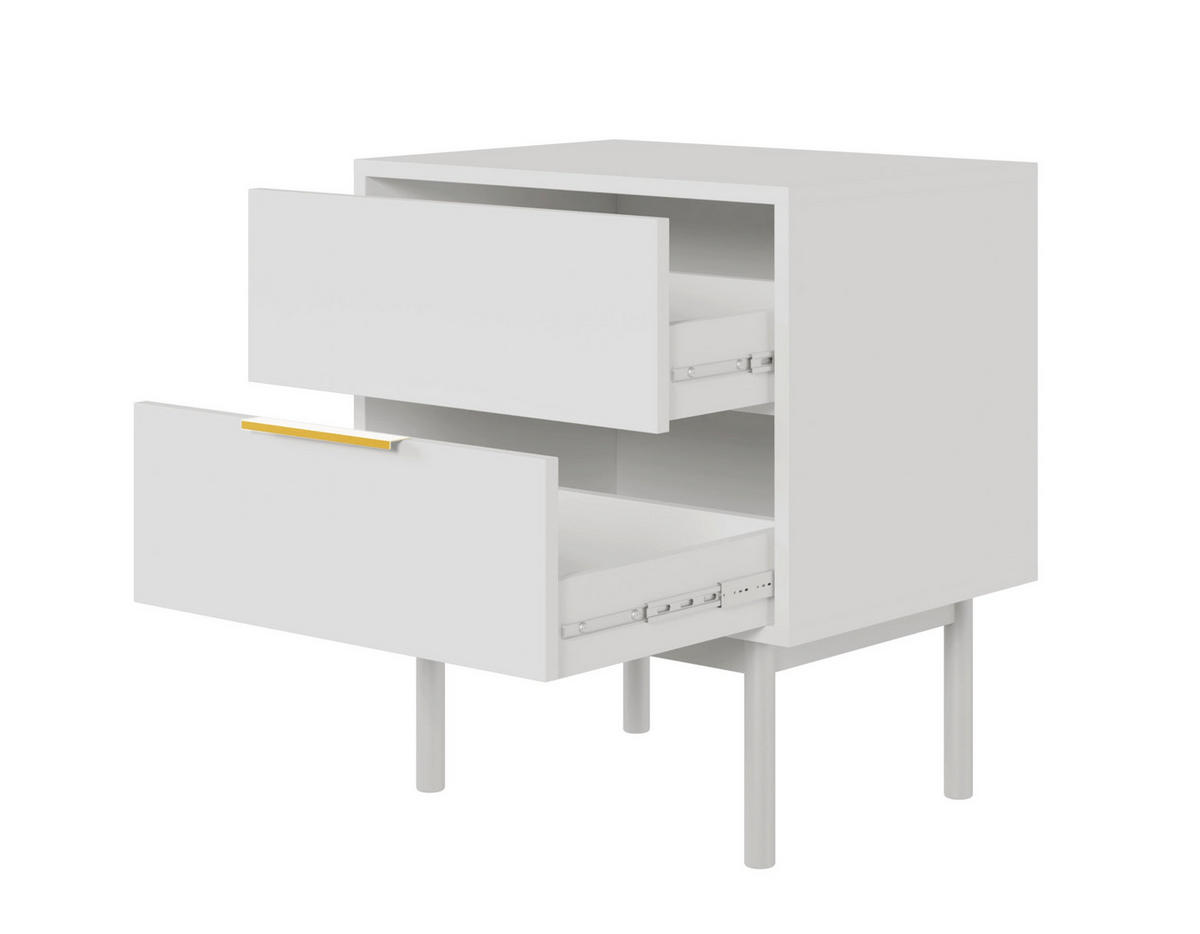 NACHTTISCH Viviaro Weiß 54 cm - Goldfarben/Weiß, Holz/Holzwerkstoff (54/61/39cm) - Selsey