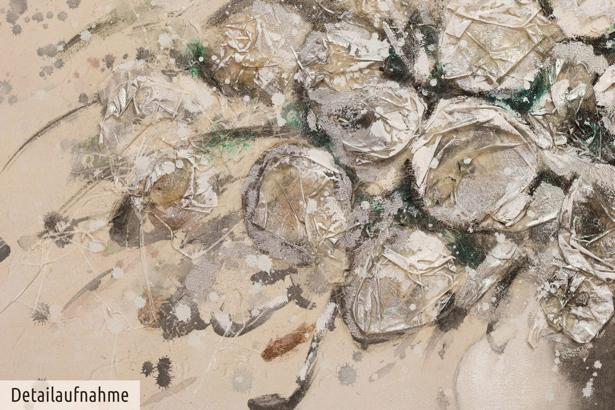 ÖLGEMÄLDE 120/60 cm - Beige/Schwarz, Holz/Textil (1.6/60cm) - KUNSTLOFT