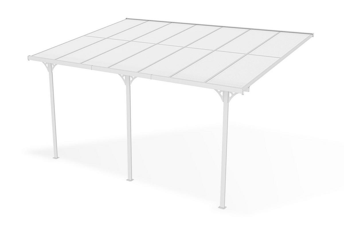 PERGOLA / CARPORT Kleo Weiß 4,5m x 3m - Weiß, Metall (435/270/300cm) - Cazeboo