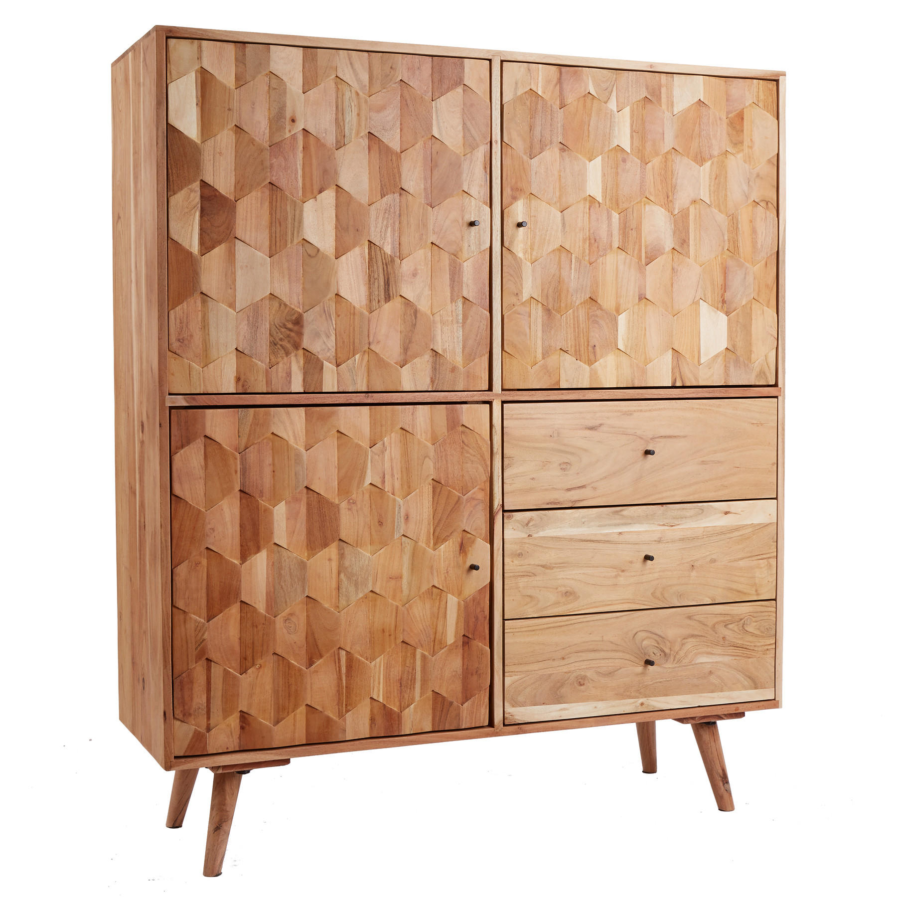 HIGHBOARD MYSTIC LIVING Natur Akazie 140cm - Braun, Holz (118/140/40cm) - riess-ambiente