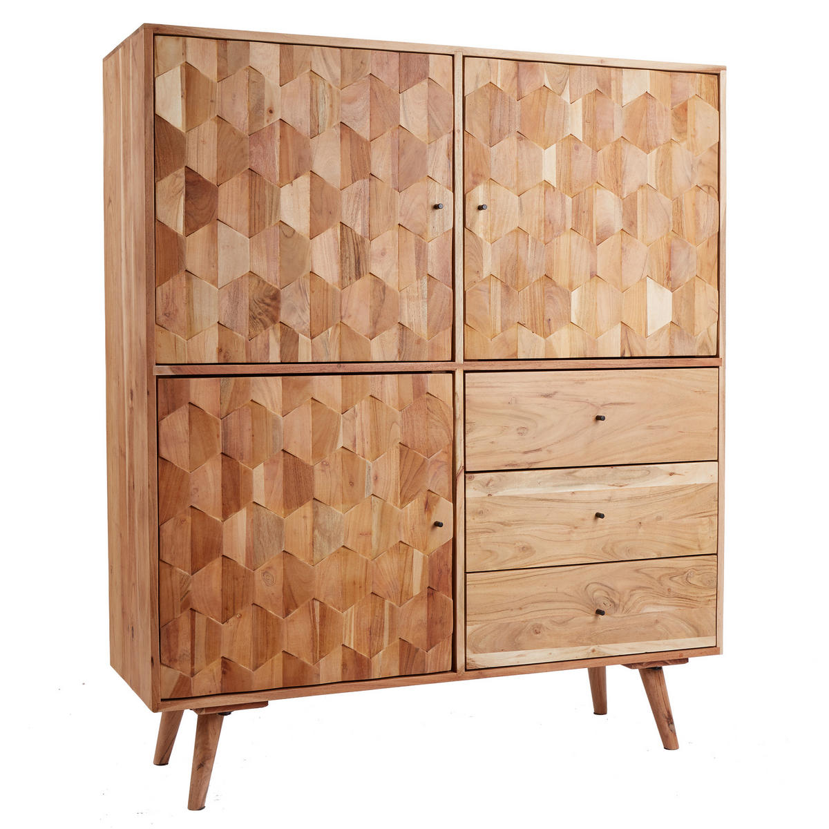 HIGHBOARD MYSTIC LIVING Natur Akazie 140cm - Braun, Holz (118/140/40cm) - riess-ambiente