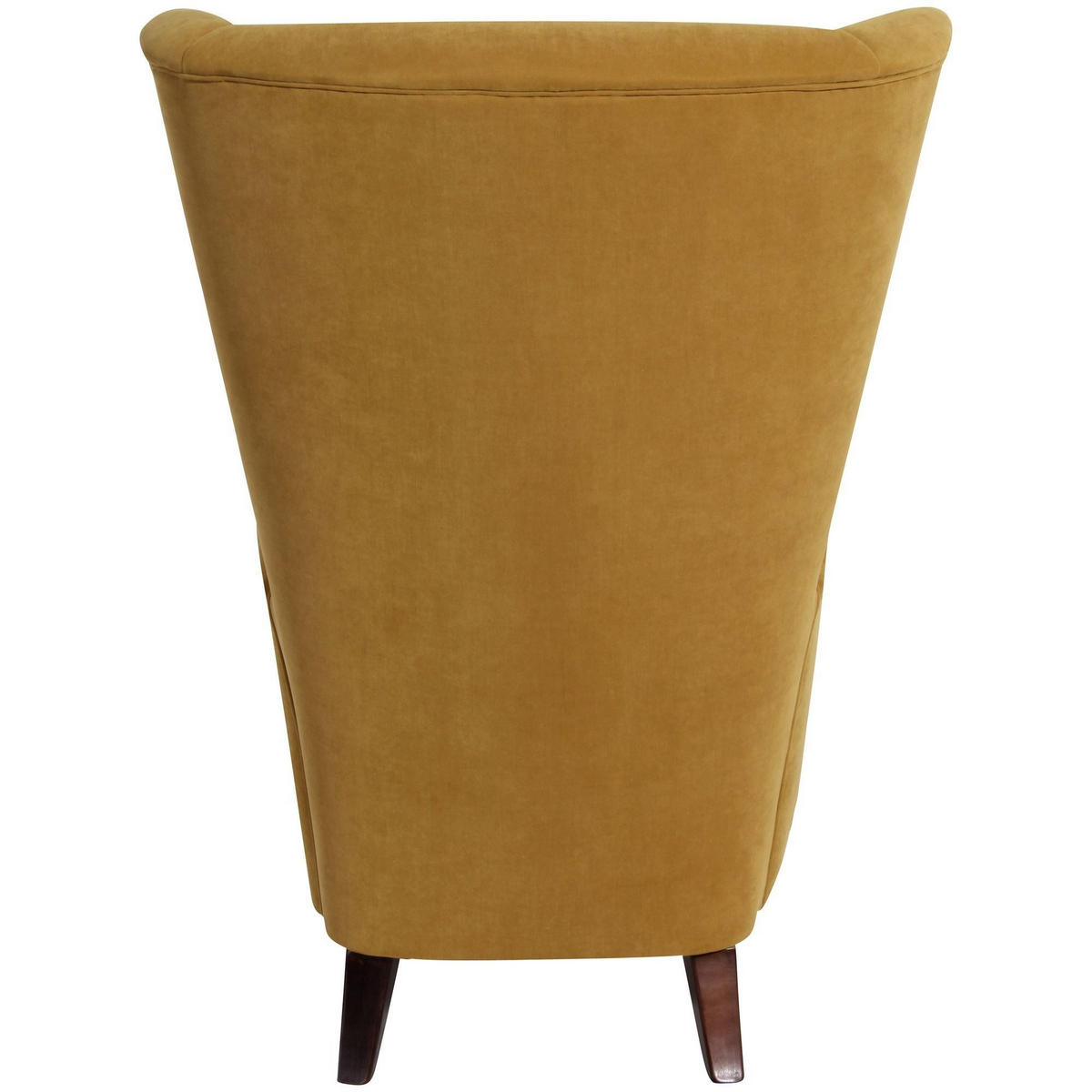 HOCHLEHNSESSEL Kailey Bezug Velourstoff Buche nussbaum dunkel / mais - Gelb, Kunststoff (96/122/89cm) - 58aufmkessel