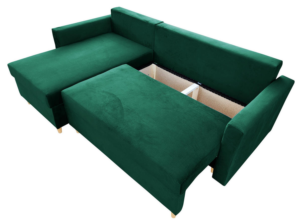 ECKSOFA Flaschengrün MON Mit Schlaffunktion - Grün, Textil (222/142cm) - Sepro Meble