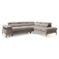 SCHLAFSOFA 280 cm Amaro L mit verstellbaren Kopfstützen, Rechts, Dunkelbeige - Cappuccino, Holz (214/280cm) - Emporius