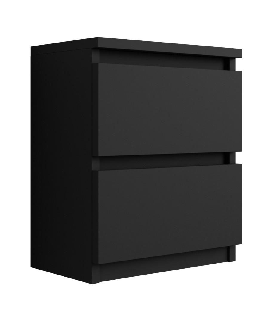 3XE Living Nachttisch Schwarz 36x45x36 cm