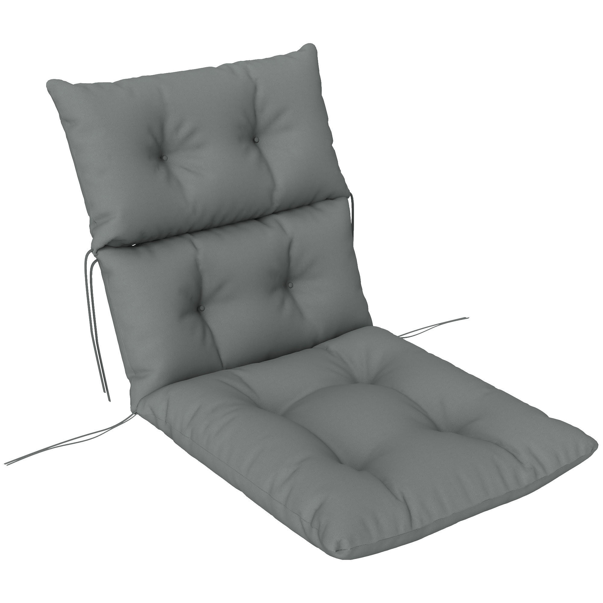 SITZKISSEN 115x56 cm - Hellgrau, Kunststoff (56/10/115cm) - Outsunny