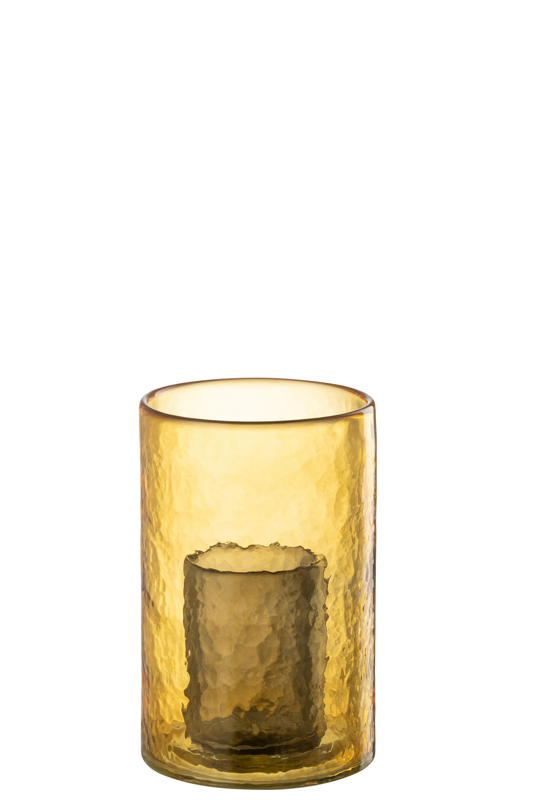 KERZENHALTER DUBBEL - Glas - Gelb - S - Gelb, Glas (12.5/20.5cm) - J-Line
