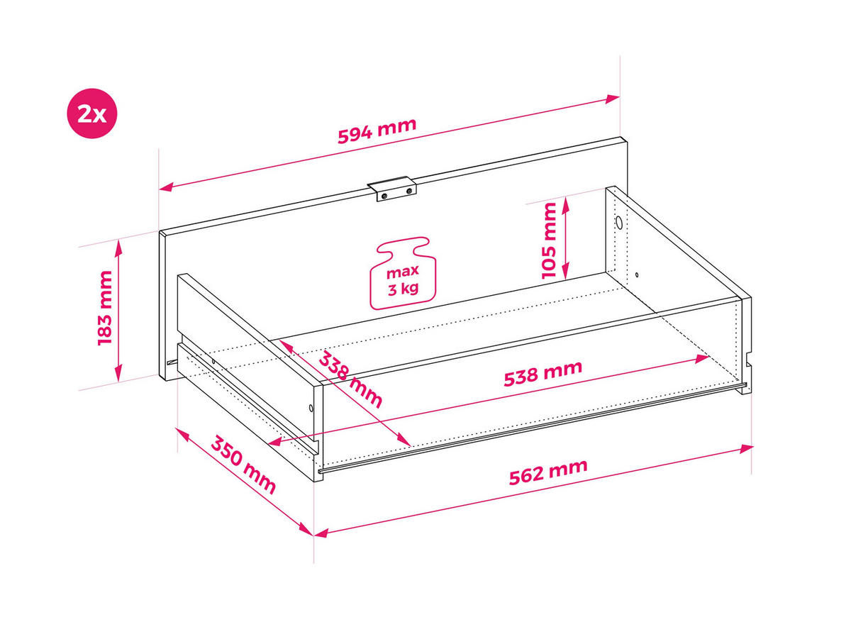 TV-SCHRANK, Kaschmir, 138,2 x 40 x 52,6 cm - Kaschmir, Holzwerkstoff (138.2/52.6/40cm) - 3XE LIVING