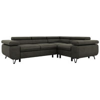 ECKSOFA ORSO L Anthrazit Velvet - Rechts Seite - Anthrazit/Schwarz, Textil/Metall (268/197cm) - MKS