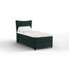 BOXBETT Nevada 90x200 cm Polsterbett mit hochwertiger Bonell-Matratze und Topper - grün - Grün, Holz (90/200cm) - Panda Möbel