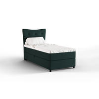 BOXBETT Nevada 90x200 cm Polsterbett mit hochwertiger Bonell-Matratze und Topper - grün - Grün, Holz (90/200cm) - Panda Möbel