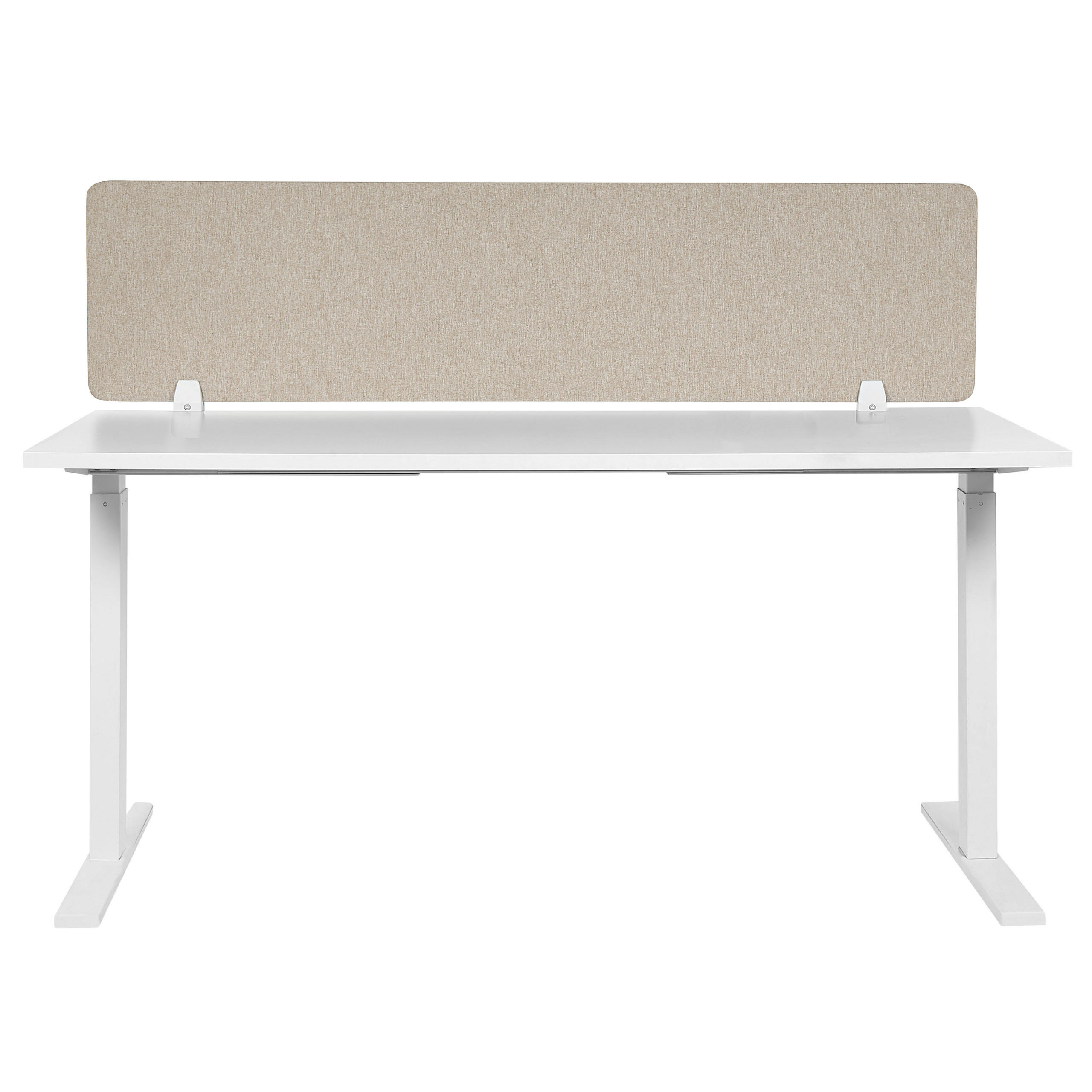 SCHREIBTISCHTRENNWAND 130 x 40 cm Beige Wally - Beige, Textil (130/40/2cm) - Beliani