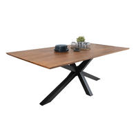 ESSTISCH ABBY - Schwarz/Braun, Holz/Metall (100/240/77cm) - SAM