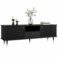 TV-SCHRANK mit Stauraum 170 x 36 x 54 cm MDF Black - Schwarz, Holzwerkstoff (36/54/170cm) - Beauniv