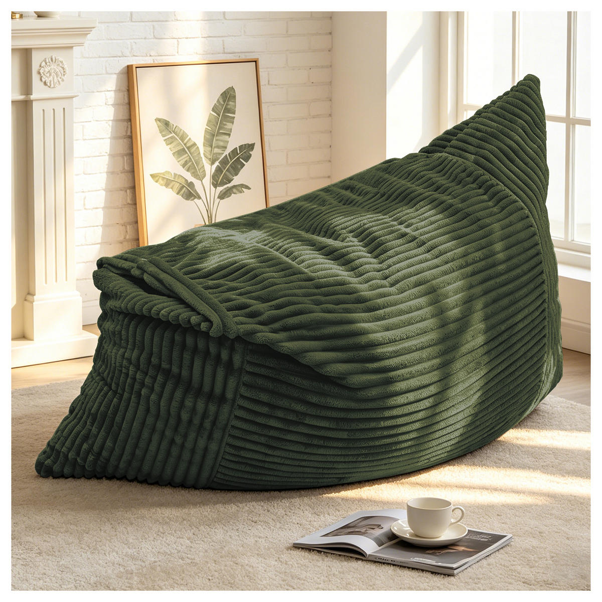 SITZSACK Stoffmaterial 180 x 125cm waschbar - Grün, Textil (125/26/180cm) - Raelunyi
