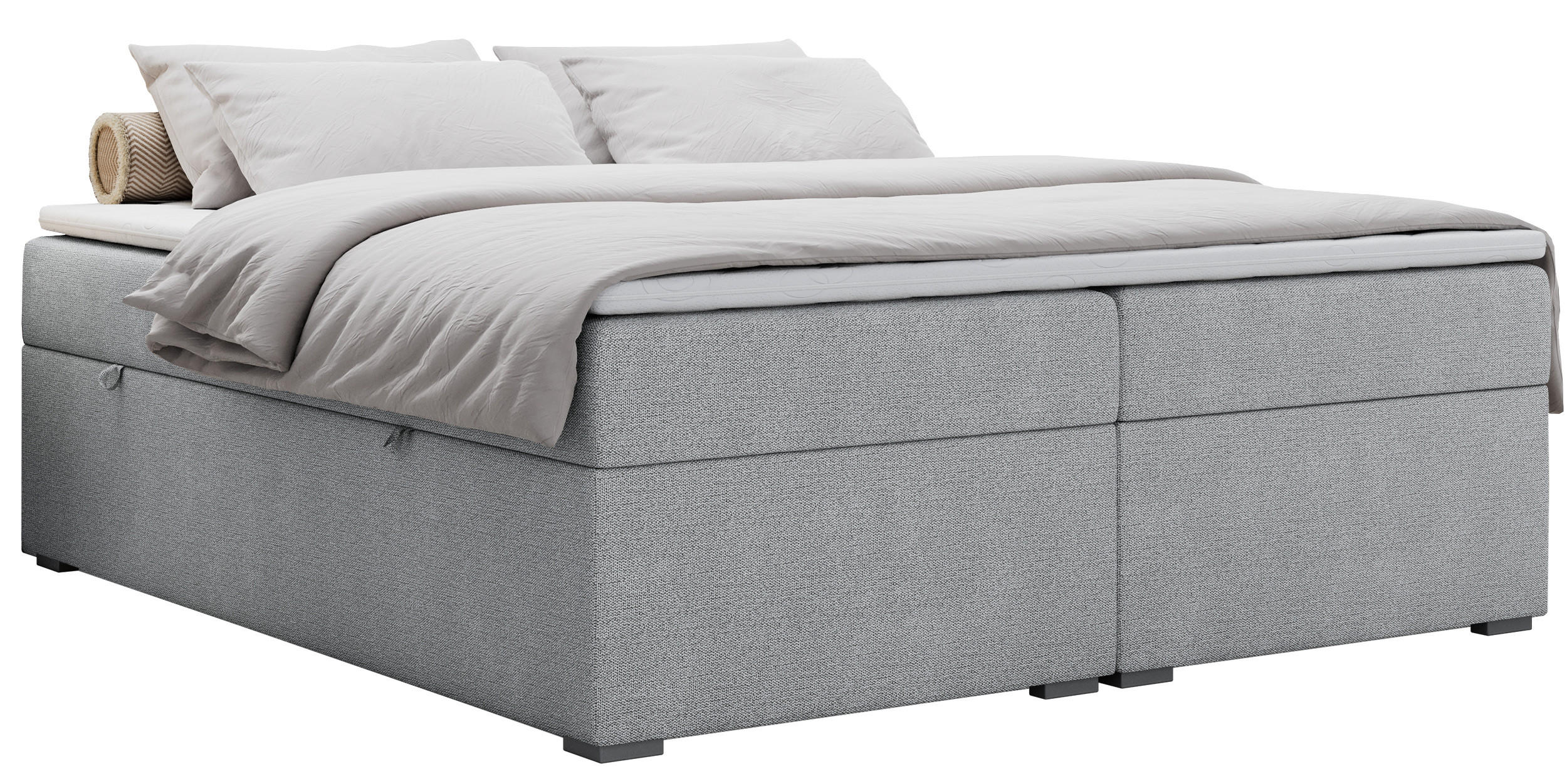 BOXBETT BESS 200/200 Hellgrau Struktur - H3 - Hellgrau, Holz/Textil (200/200cm) - MKS