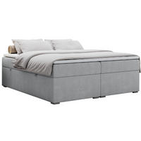 BOXBETT BESS 160/200 Hellgrau Struktur - H4 - Hellgrau, Holz/Textil (160/200cm) - MKS