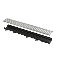 ENTWÄSSERUNGSRINNE 60 mm mit Kunststoffrand und Rost C-Profil verzinkt A15 - Schwarz, Metall (6/13.7/101cm) - Alcadrain