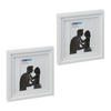 2XBILDERRAHMEN - Weiß, Glas/Kunststoff (27/27/2.5cm) - Relaxdays