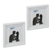 2XBILDERRAHMEN - Weiß, Glas/Kunststoff (27/27/2.5cm) - Relaxdays