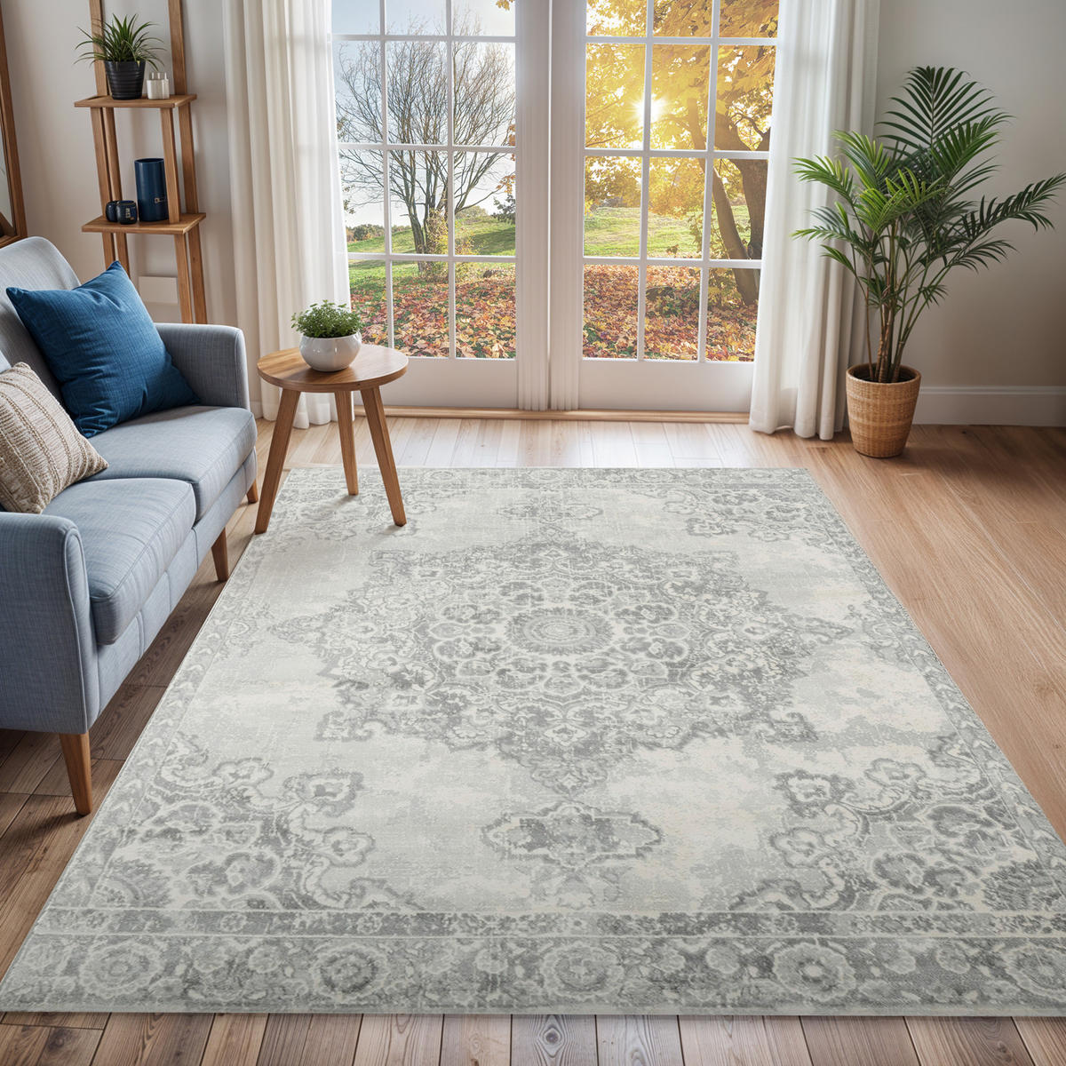 VINTAGE-TEPPICH 120x170 cm Grau - Grau, Naturmaterialien/Textil (140/200cm) - LIVABLISS