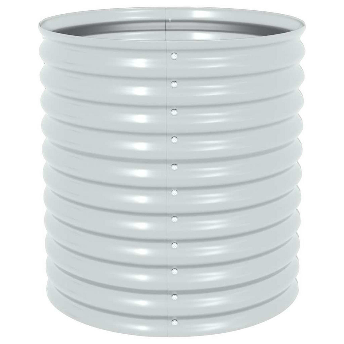 HOCHBEET rund für Garten BLUMO Metall 80x80x81 cm Silber - Silberfarben, Metall (80/81/80cm) - DELUKE