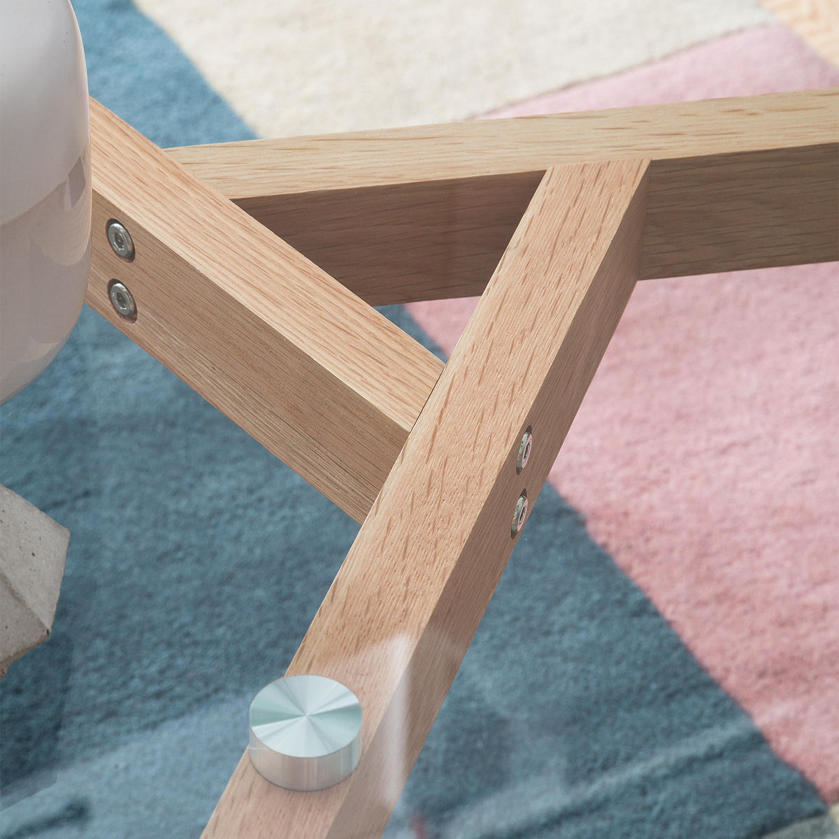 COUCHTISCH - Glas / Eiche massiv - Eichefarben, Glas (90/90/45cm) - home24