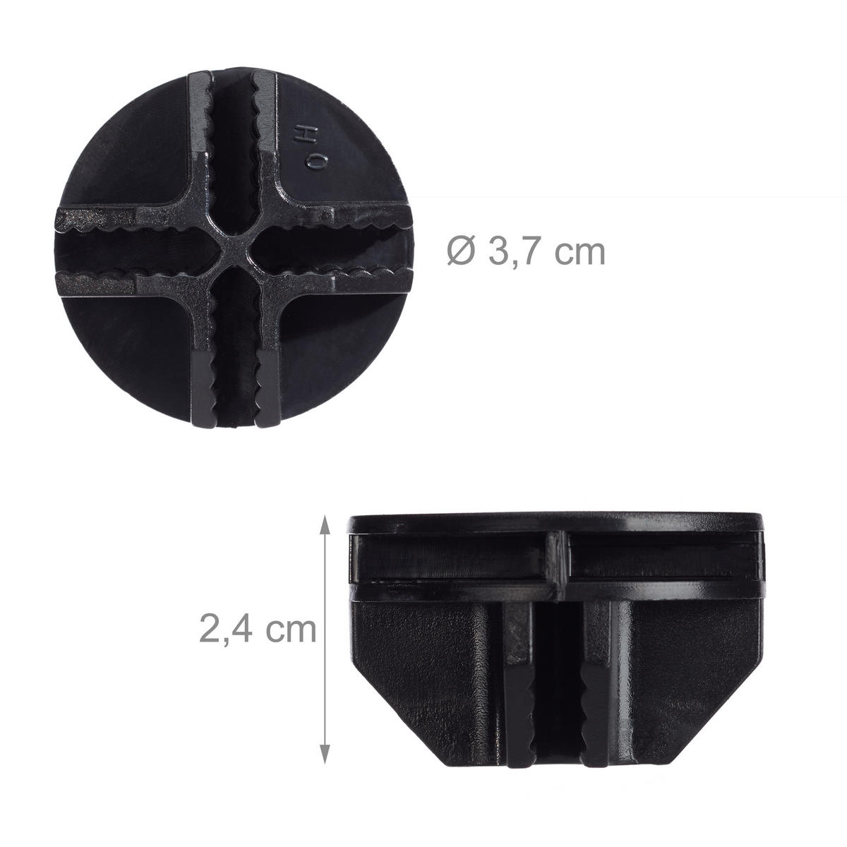 VERBINDUNGSSTÜCKE Steckregal - Schwarz, Kunststoff (3.7/2.4/3.7cm) - Relaxdays