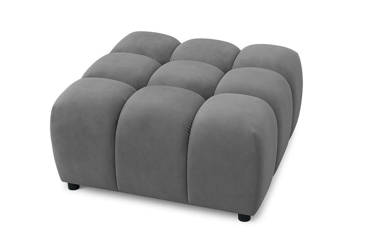 HOCKER, Modulhocker Bolla, stoff Bluvel, Grau - Grau, Holz (96/42/96cm) - Kaiser Möbel