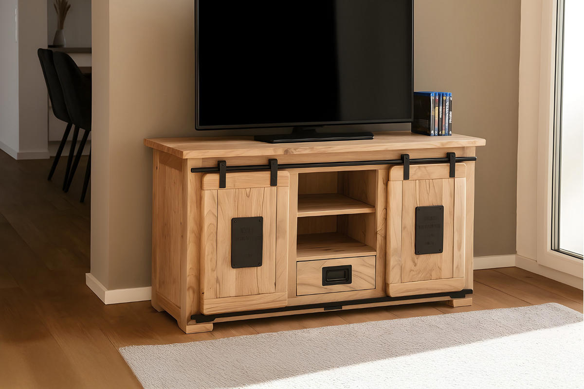 LOWBOARD LIBRO - Beige/Naturfarben, Holz (128/70/45cm) - SAM