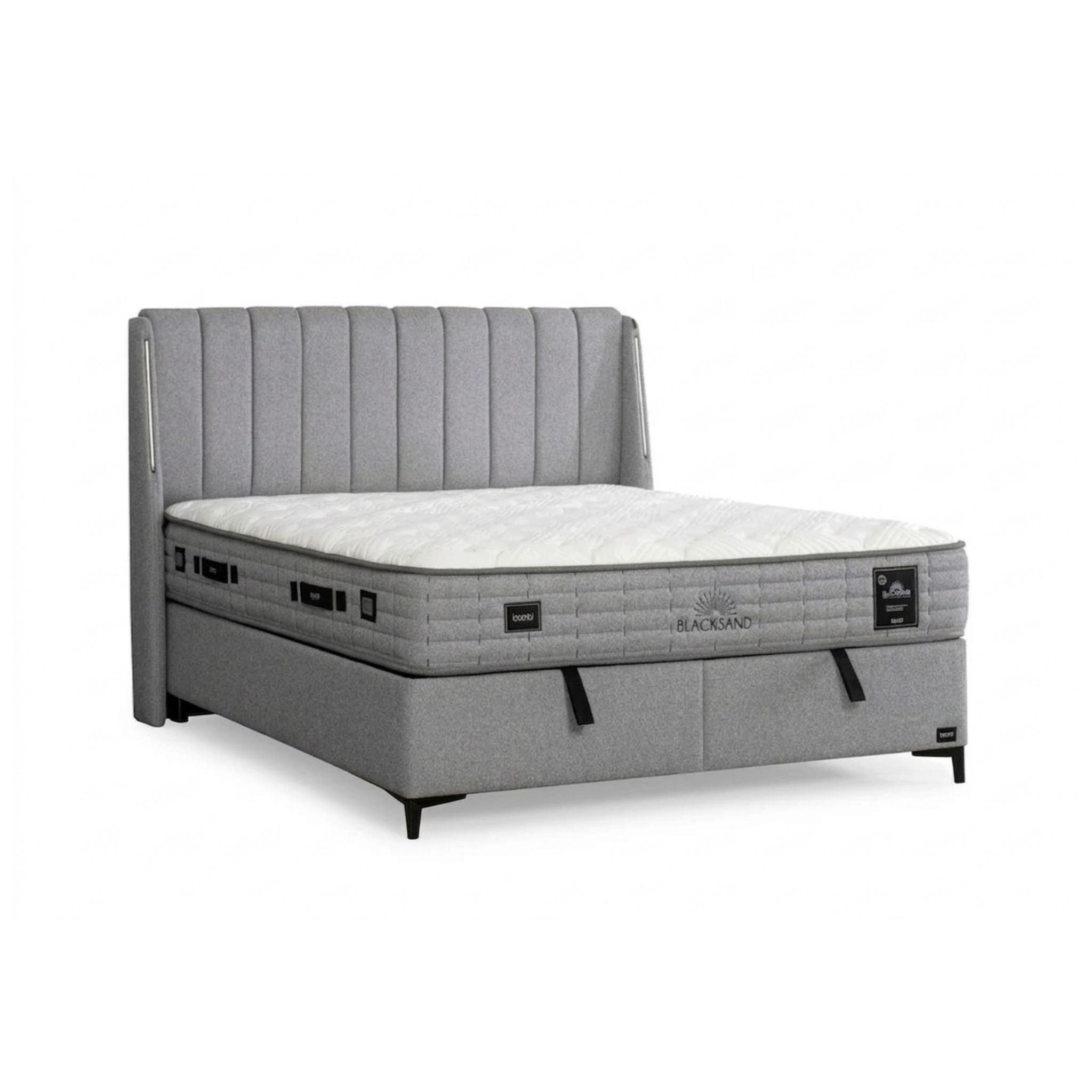 BOXBETT Blacksand 90x200 - Grau, Holz/Metall (90/200cm) - Bambi