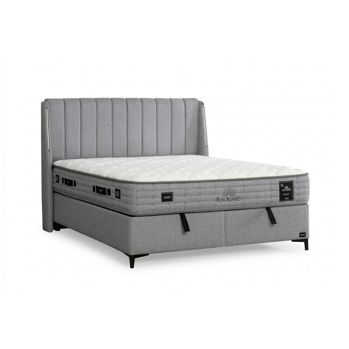 BOXBETT Blacksand 90x200 - Grau, Holz/Metall (90/200cm) - Bambi