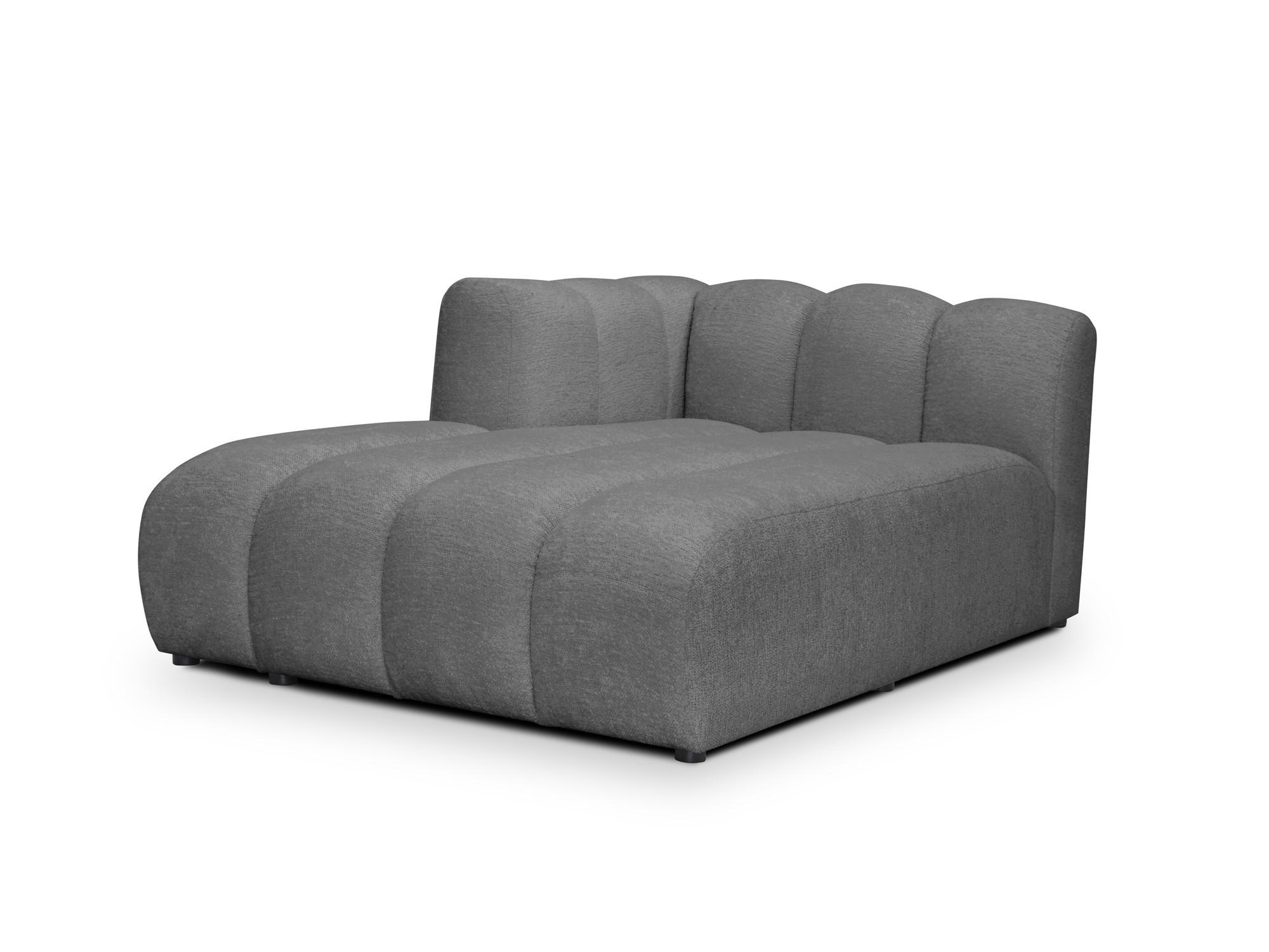 SOFAELEMENT Links Chenille Stoff Grau - Dunkelgrau/Schwarz, Holzwerkstoff/Kunststoff (179/70/113cm) - Makamii