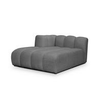 SOFAELEMENT Links Chenille Stoff Grau - Dunkelgrau/Schwarz, Holzwerkstoff/Kunststoff (179/70/113cm) - Makamii