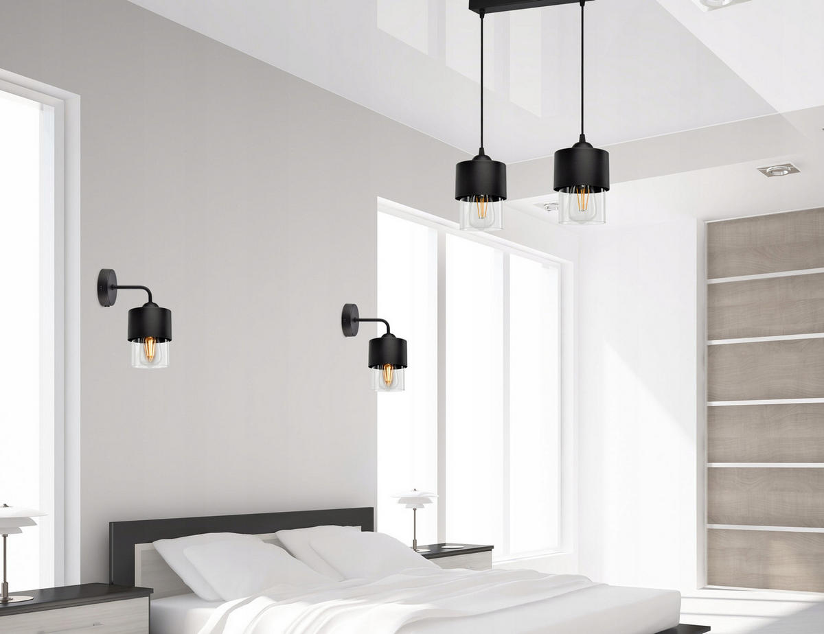 PENDELLEUCHTE Hege - Transparent/Schwarz, Glas/Metall (12/35/80cm) - kiki design