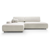 ECKSOFA 275 cm mit Schlaffunktion Orea O, Links, Creme - Creme, Holz (276/164cm) - Emporius