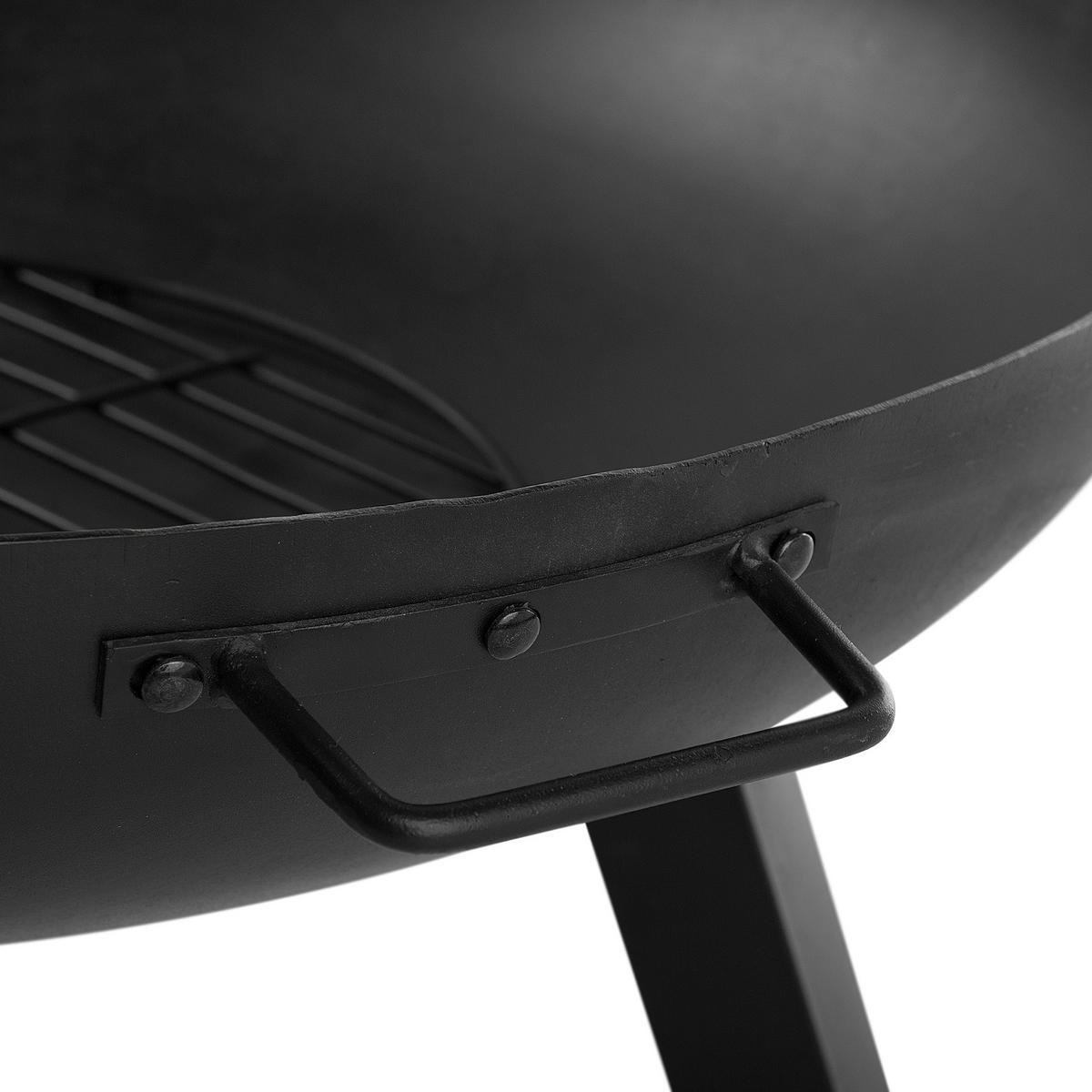 FEUERSCHALE Stahl schwarz rund Sempu - Schwarz, Metall (76/35/76cm)
