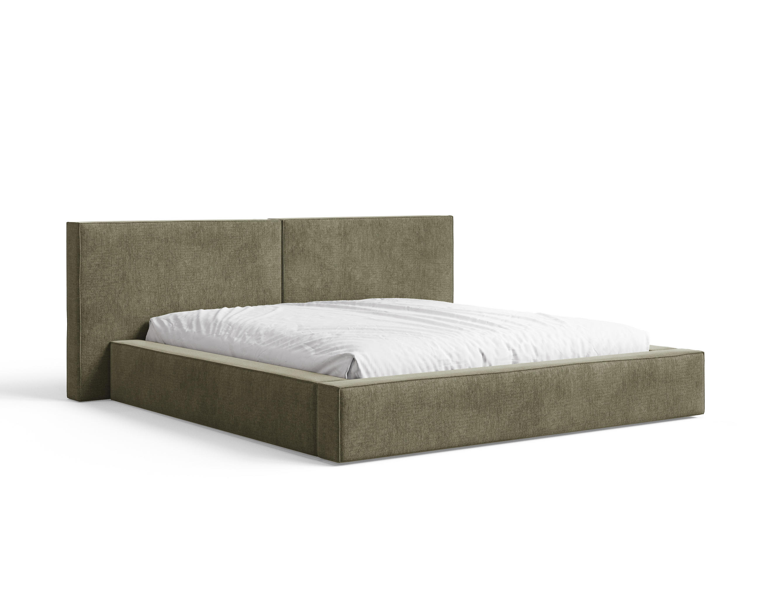 POLSTERBETT 06 140x200 cm – Tresor - Bett mit Bettkasten, Metall-Lattenrost - Olivgrün, Holz (140/200cm) - ROYAL24_MARKT
