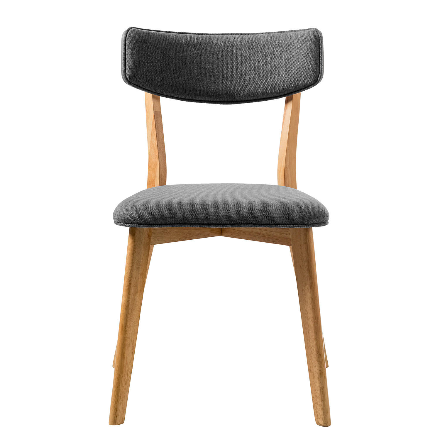 ESSZIMMERSTUHL - Webstoff / Gummibaum massiv - Dunkelgrau, Textil (50/79/50cm) - home24