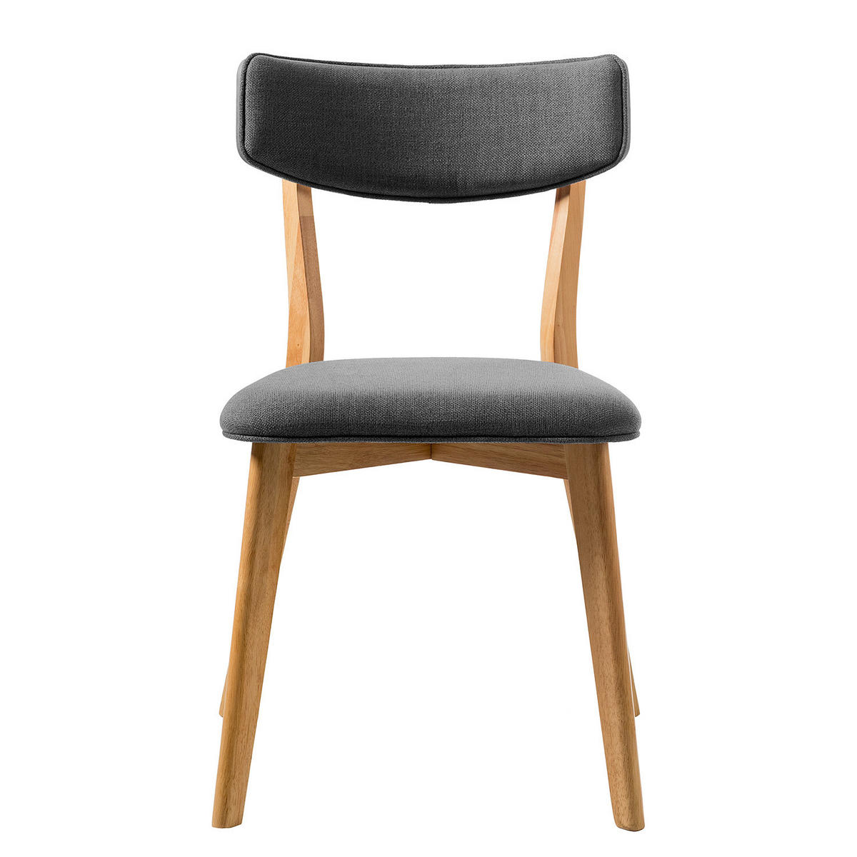 ESSZIMMERSTUHL - Webstoff / Gummibaum massiv - Dunkelgrau, Textil (50/79/50cm) - home24