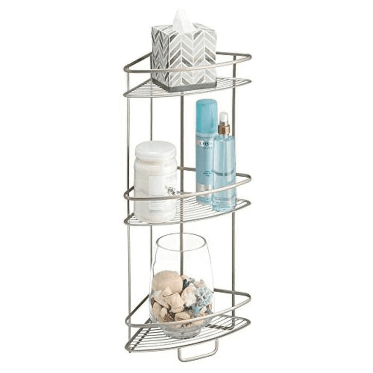 DUSCHREGAL-ECK - 30,73/23,11/66,04 cm - Silberfarben, Metall (23.11/66.04/30.73cm) - Calicosy